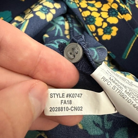 J. Crew Golden Floral Drapey Crepe Wrap Blouse NWT Size Medium - Picture 13 of 15